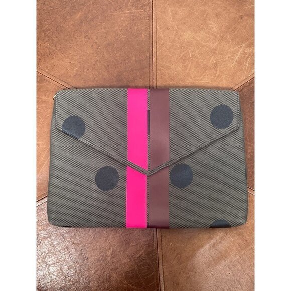 STELLA & DOT Oversize Bellamy Envelope Clutch in Olive Dot NWT - Picture 2 of 5